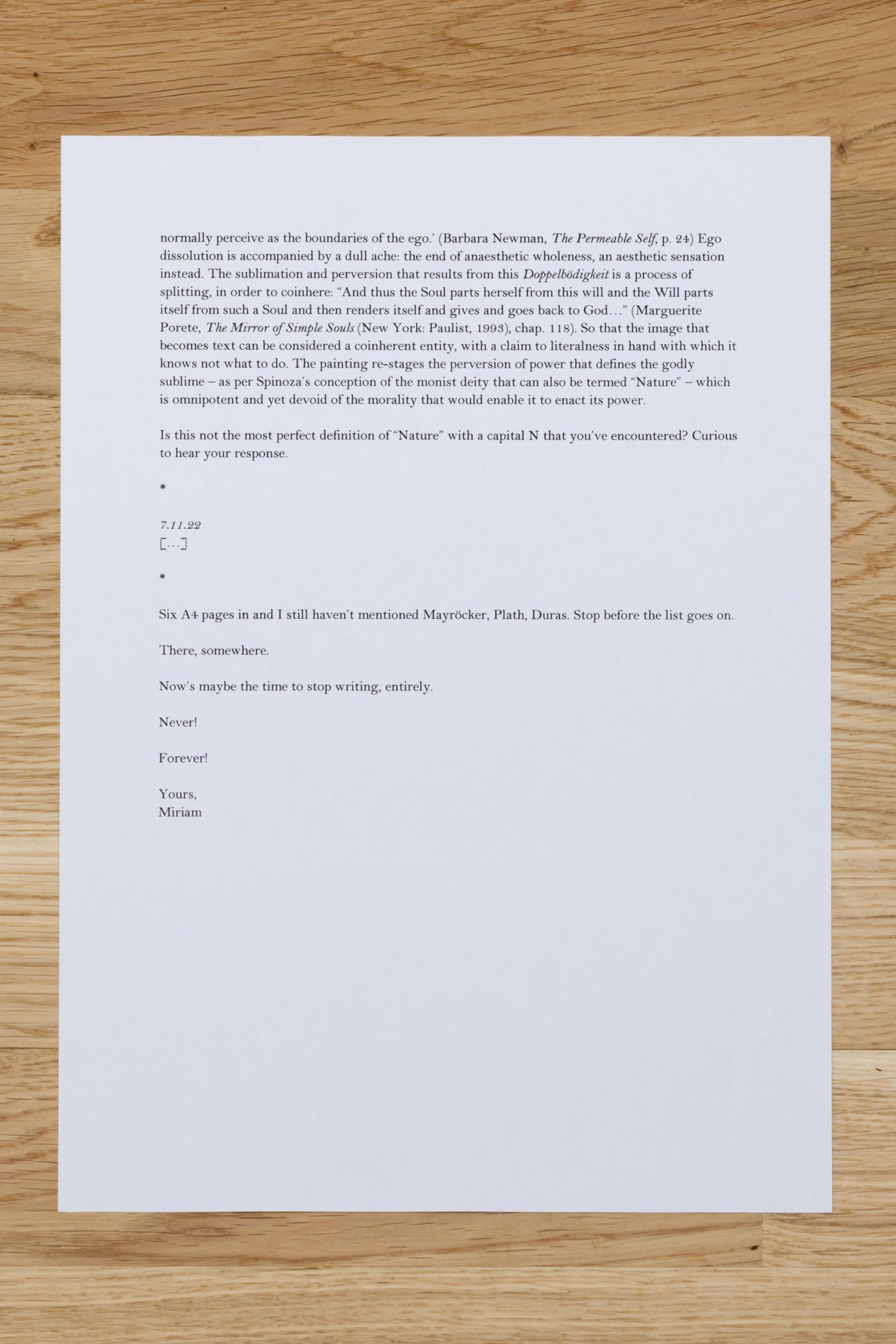 Miriam Stoney, Textual Situation (Too Many Words), 2022